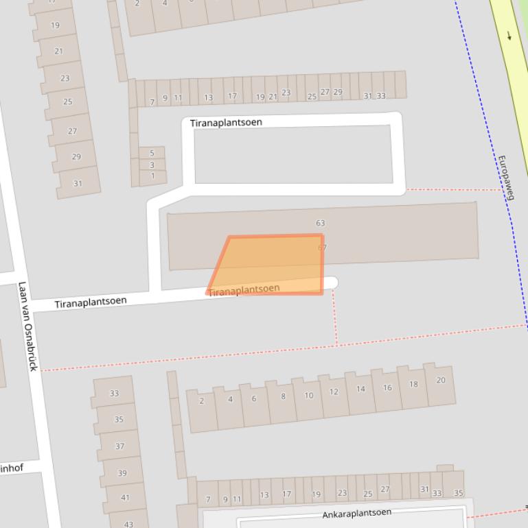 Kaart van postcodegebied 2034TM.