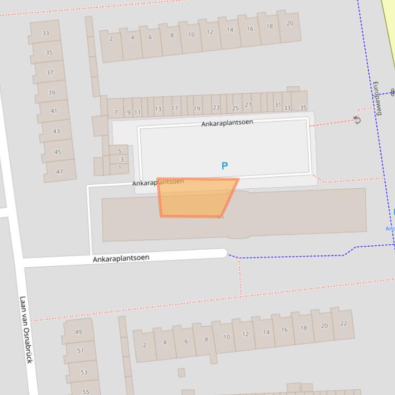 Kaart van postcodegebied 2034TR.