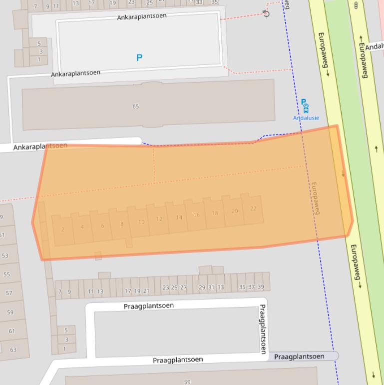 Kaart van postcodegebied 2034TT.