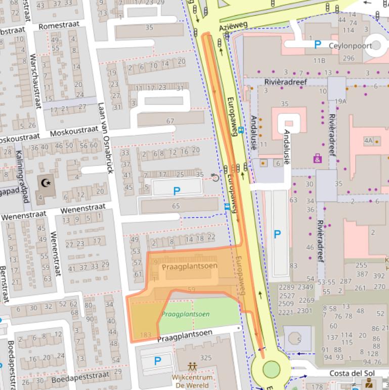 Kaart van postcodegebied 2034TV.