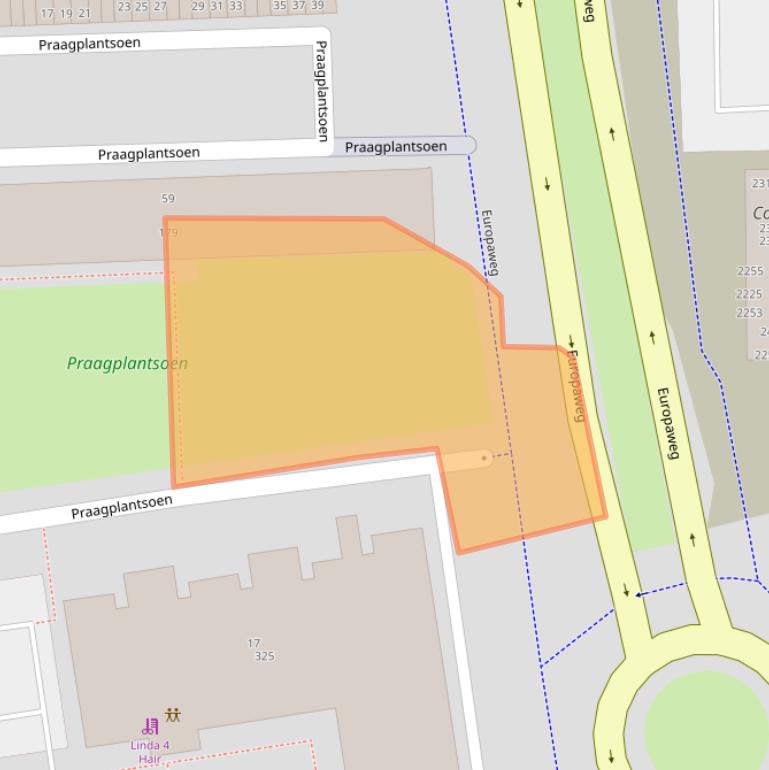 Kaart van postcodegebied 2034TW.