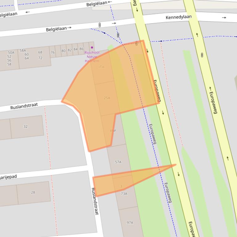 Kaart van postcodegebied 2034XA.
