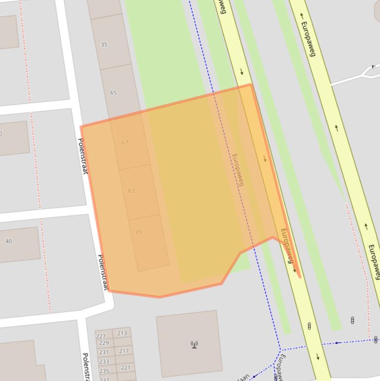 Kaart van postcodegebied 2034XM.