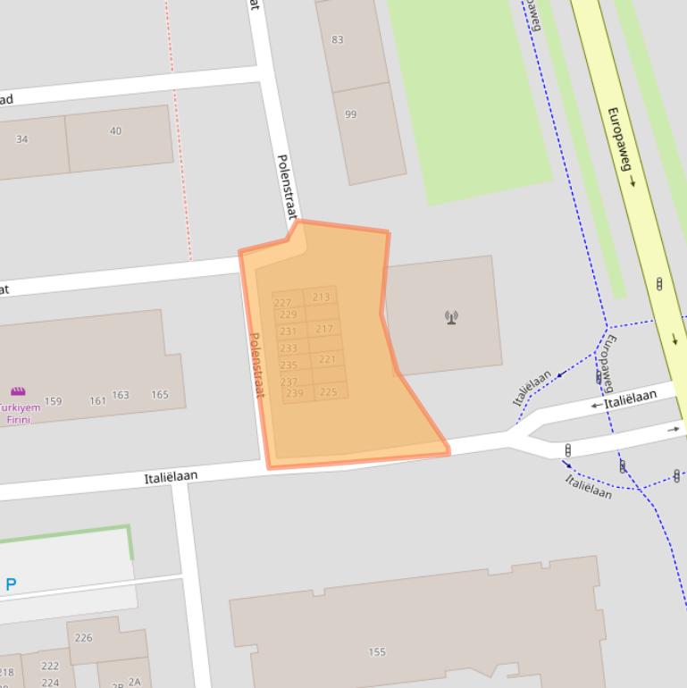 Kaart van postcodegebied 2034XP.