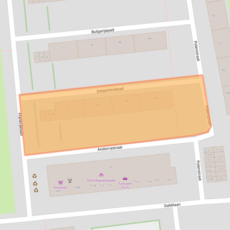 Kaart van postcodegebied 2034XT.