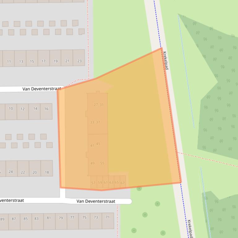 Kaart van postcodegebied 2035AB.