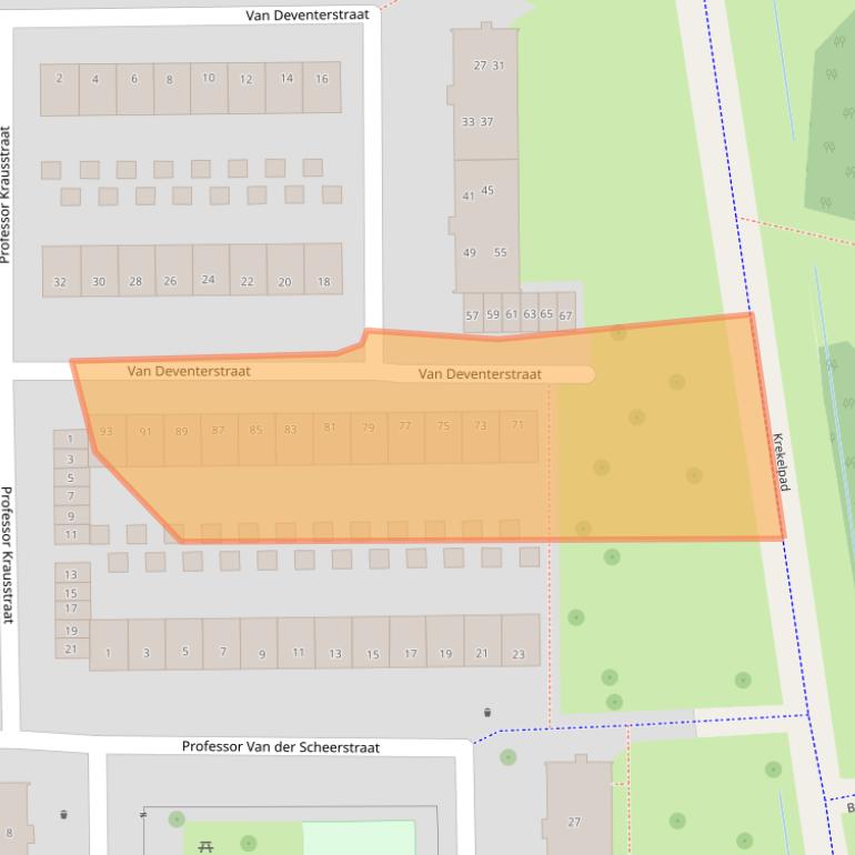 Kaart van postcodegebied 2035AC.