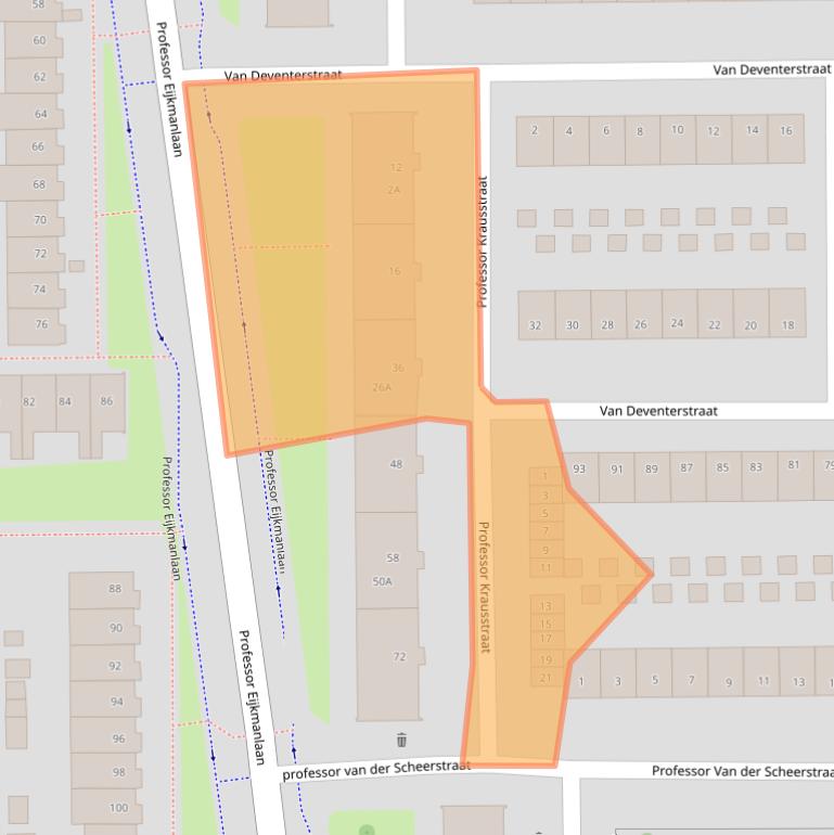 Kaart van postcodegebied 2035AE.