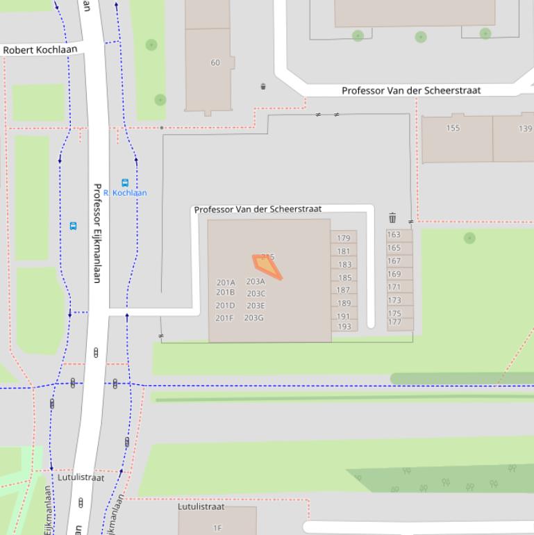 Kaart van postcodegebied 2035AN.