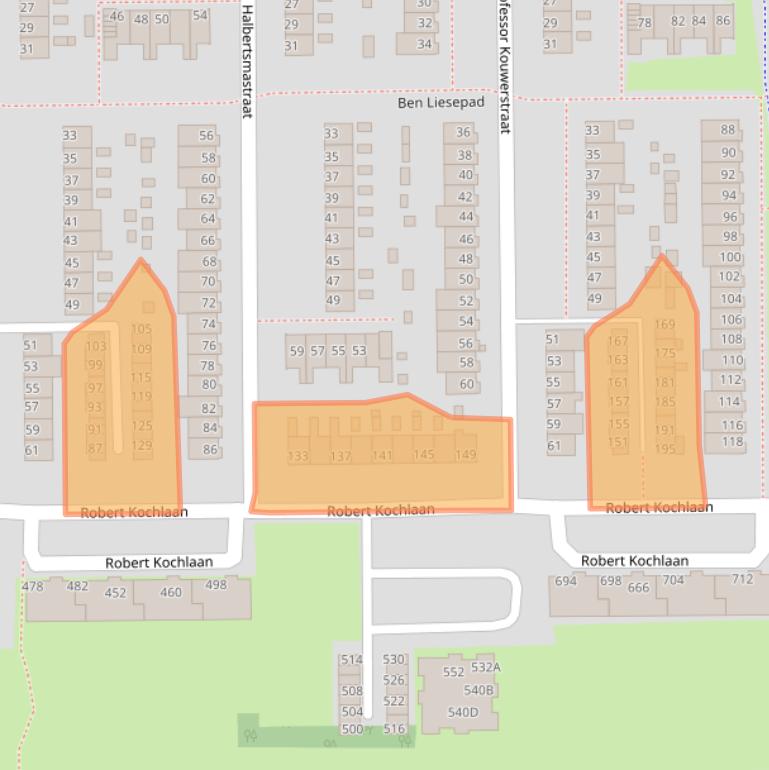 Kaart van postcodegebied 2035BB.