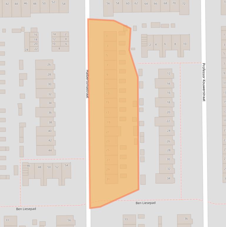 Kaart van postcodegebied 2035CE.