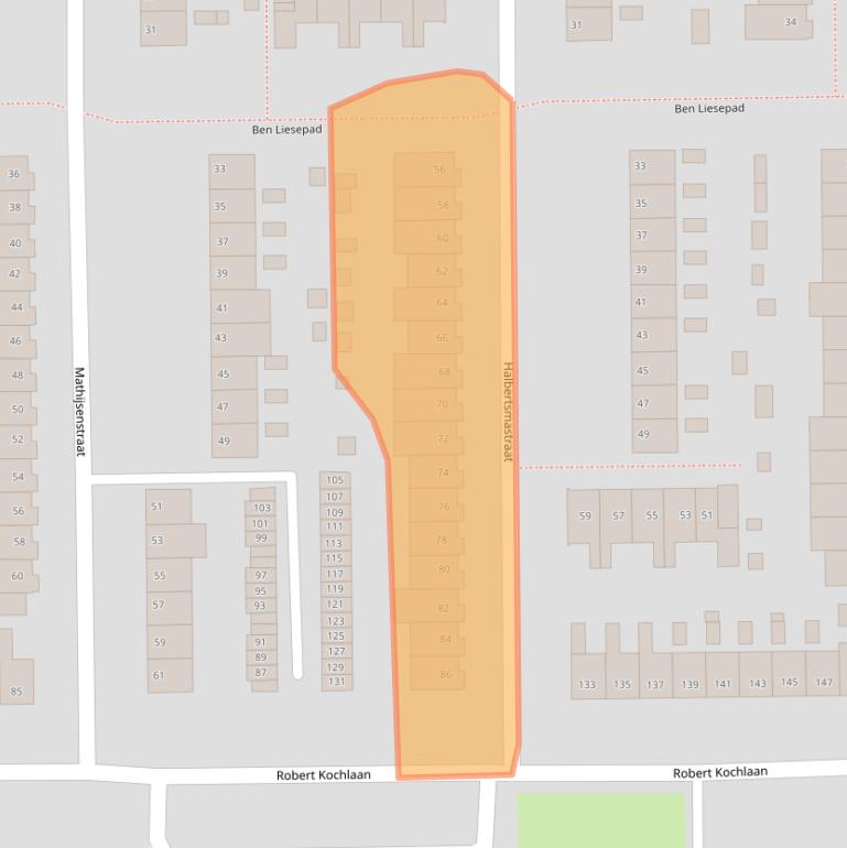 Kaart van postcodegebied 2035CJ.