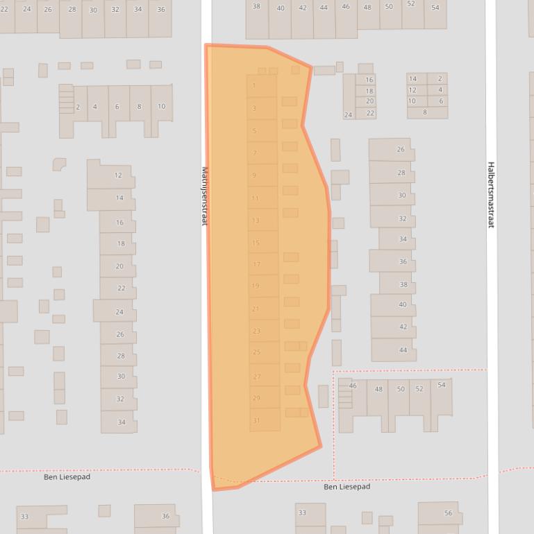 Kaart van postcodegebied 2035CK.