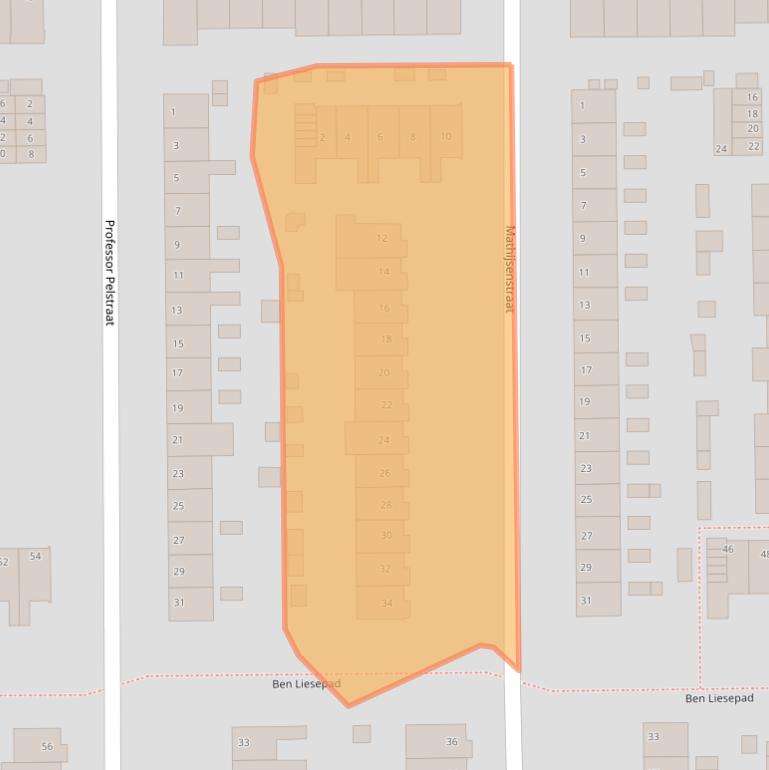 Kaart van postcodegebied 2035CM.