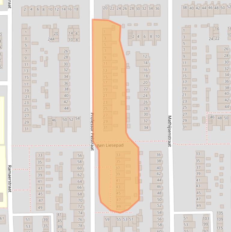 Kaart van postcodegebied 2035CP.