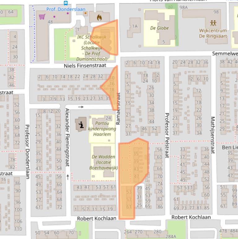 Kaart van postcodegebied 2035CX.