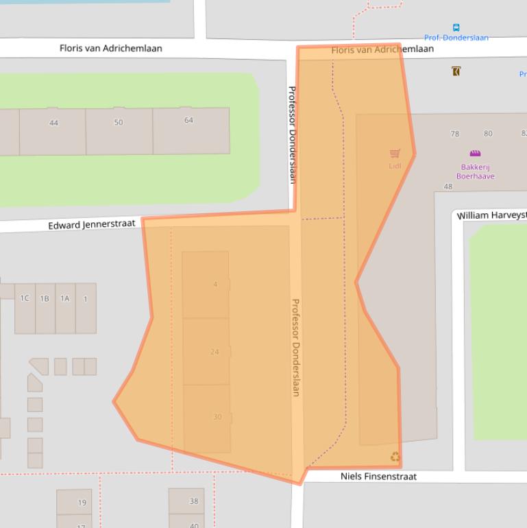 Kaart van postcodegebied 2035EG.
