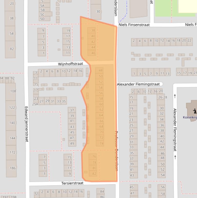 Kaart van postcodegebied 2035EH.