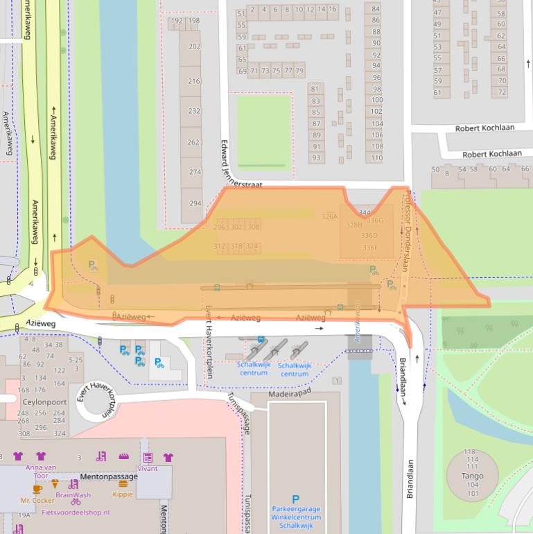 Kaart van postcodegebied 2035EW.