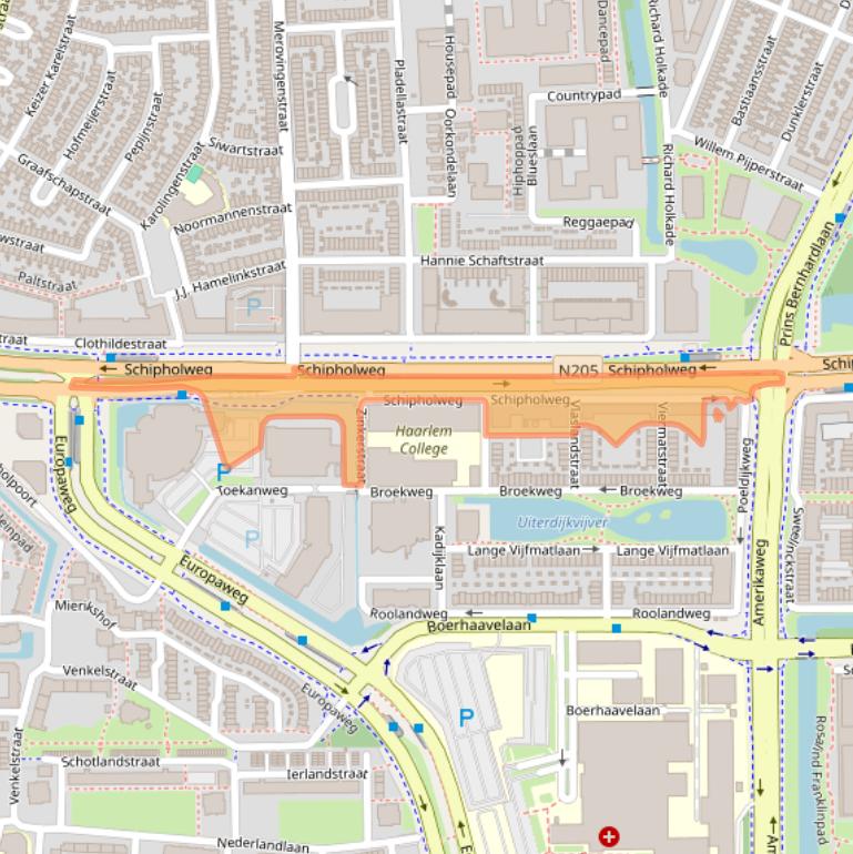 Kaart van postcodegebied 2035LB.