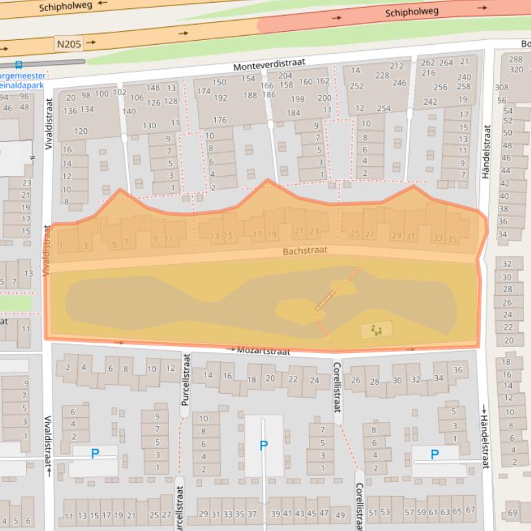 Kaart van postcodegebied 2035PB.