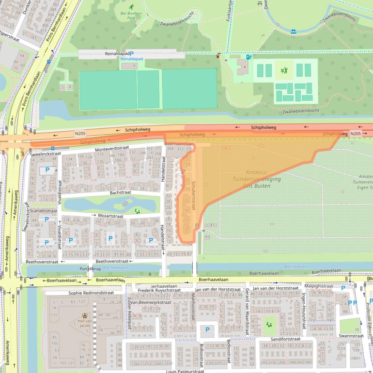 Kaart van postcodegebied 2035PJ.
