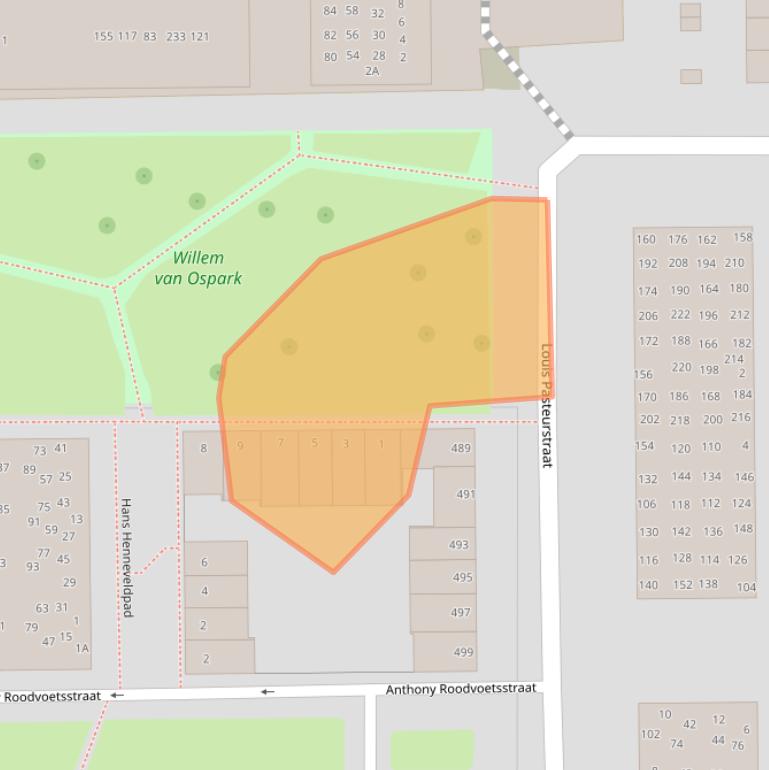 Kaart van postcodegebied 2035PT.