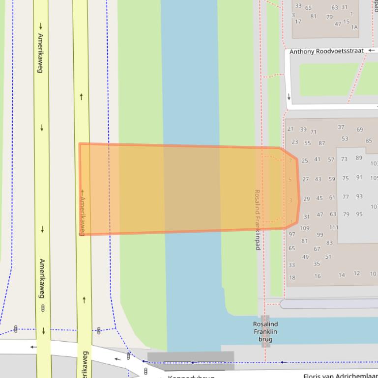 Kaart van postcodegebied 2035PX.