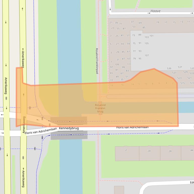 Kaart van postcodegebied 2035PZ.