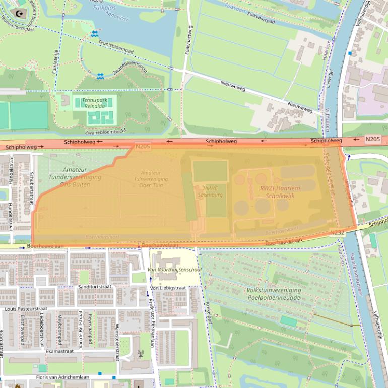 Kaart van postcodegebied 2035RB.
