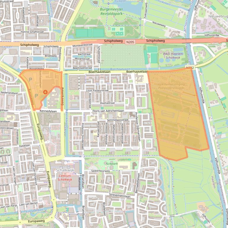 Kaart van postcodegebied 2035RC.