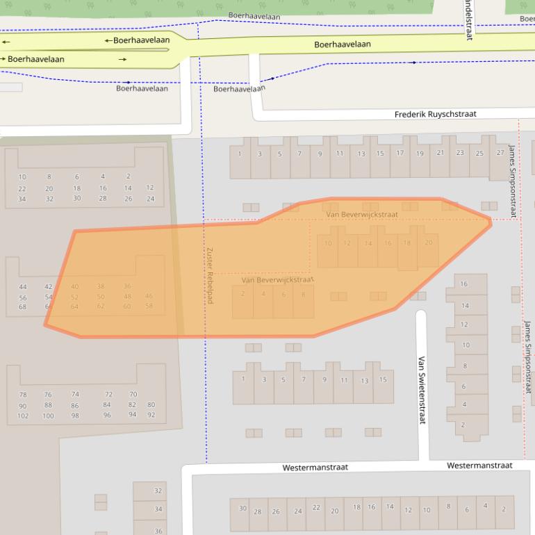 Kaart van postcodegebied 2035RD.