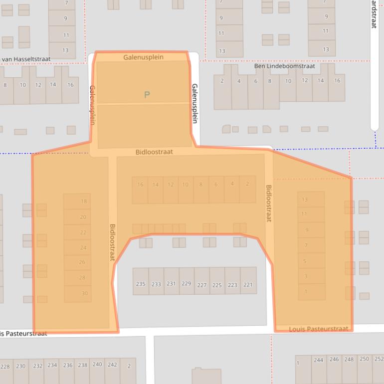 Kaart van postcodegebied 2035RE.