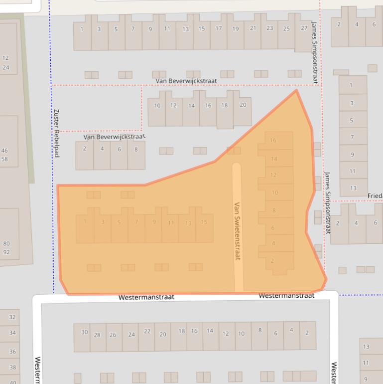 Kaart van postcodegebied 2035RG.