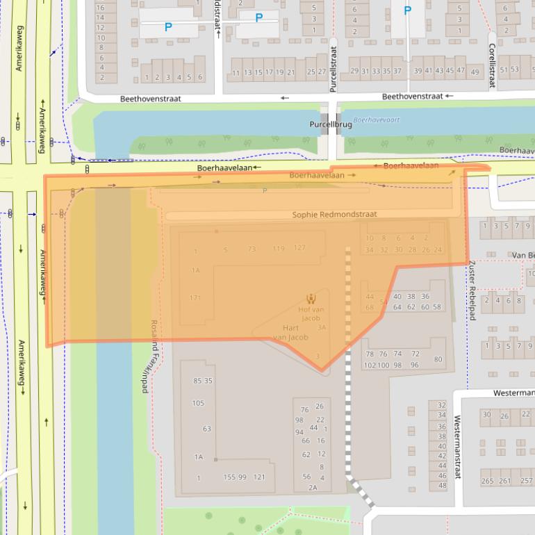 Kaart van postcodegebied 2035RJ.