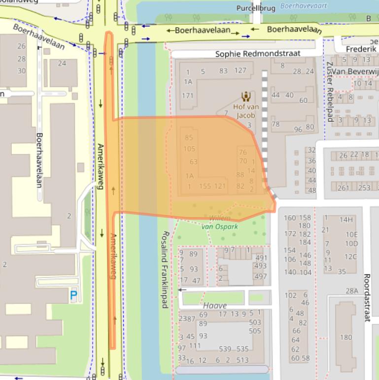 Kaart van postcodegebied 2035RK.