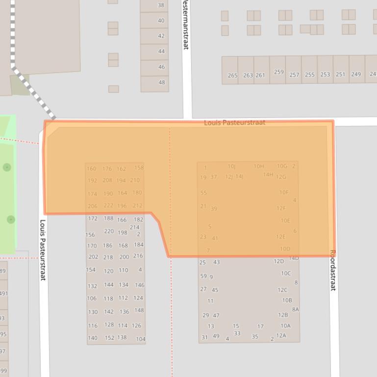 Kaart van postcodegebied 2035RP.