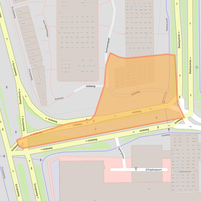 Kaart van postcodegebied 2035RR.