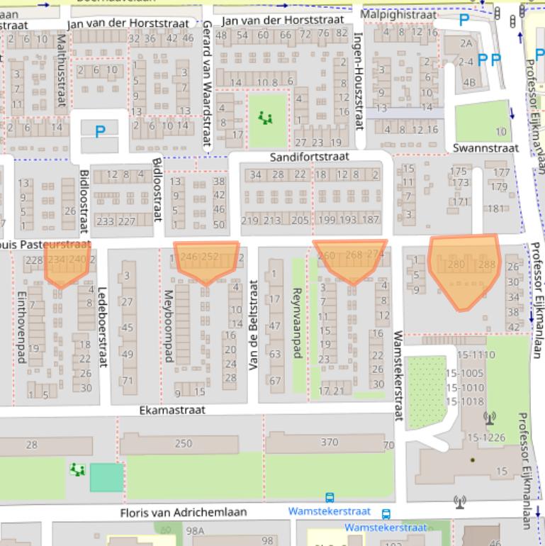 Kaart van postcodegebied 2035RT.
