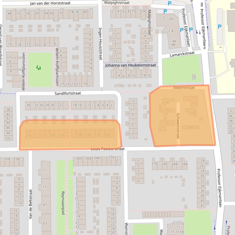 Kaart van postcodegebied 2035RV.