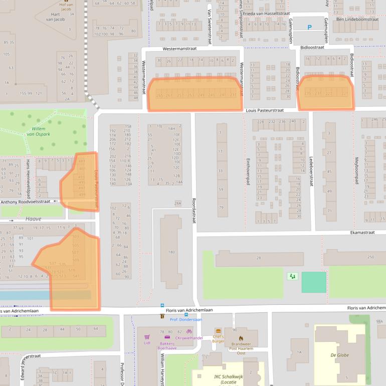 Kaart van postcodegebied 2035RW.