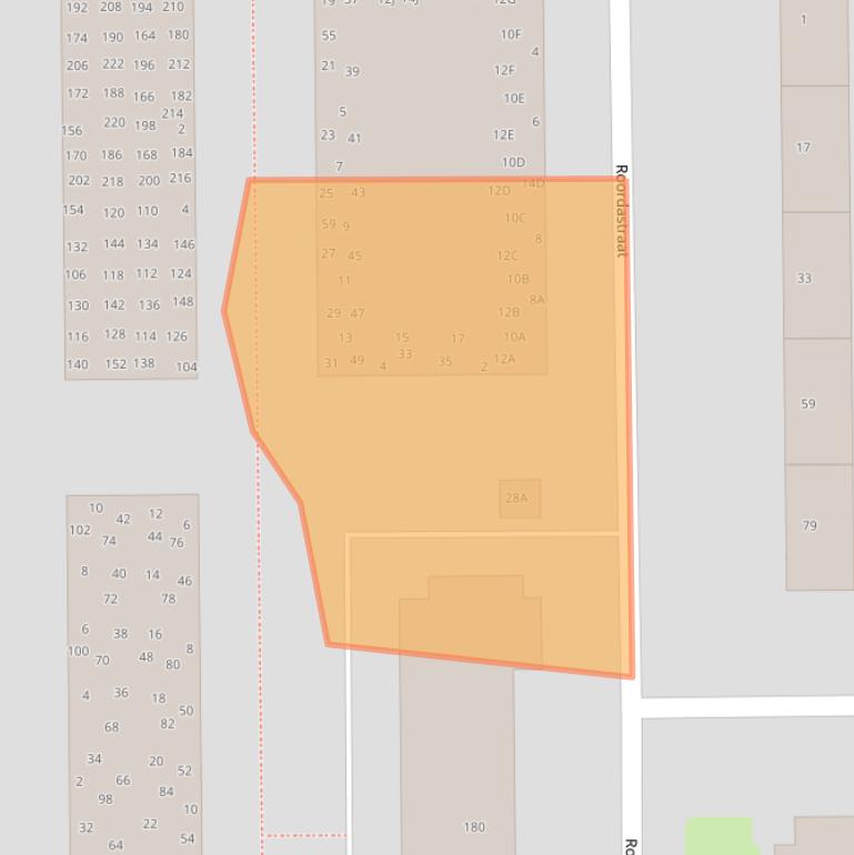 Kaart van postcodegebied 2035SE.