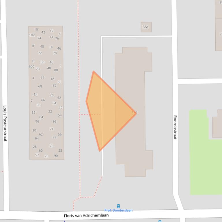 Kaart van postcodegebied 2035SG.