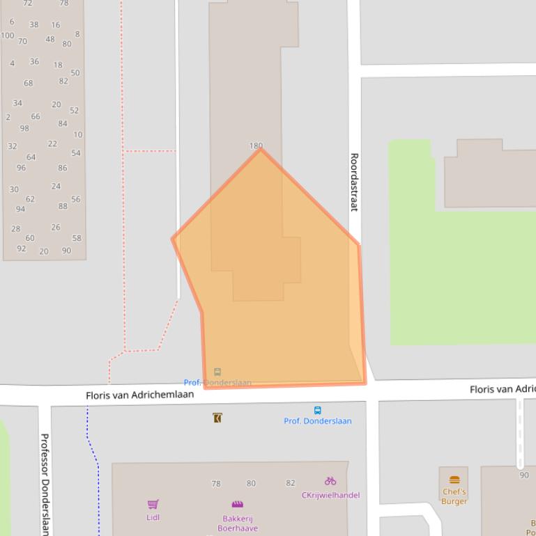 Kaart van postcodegebied 2035SJ.