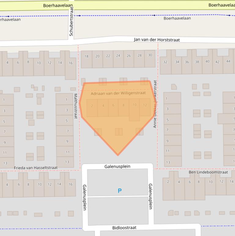 Kaart van postcodegebied 2035SP.