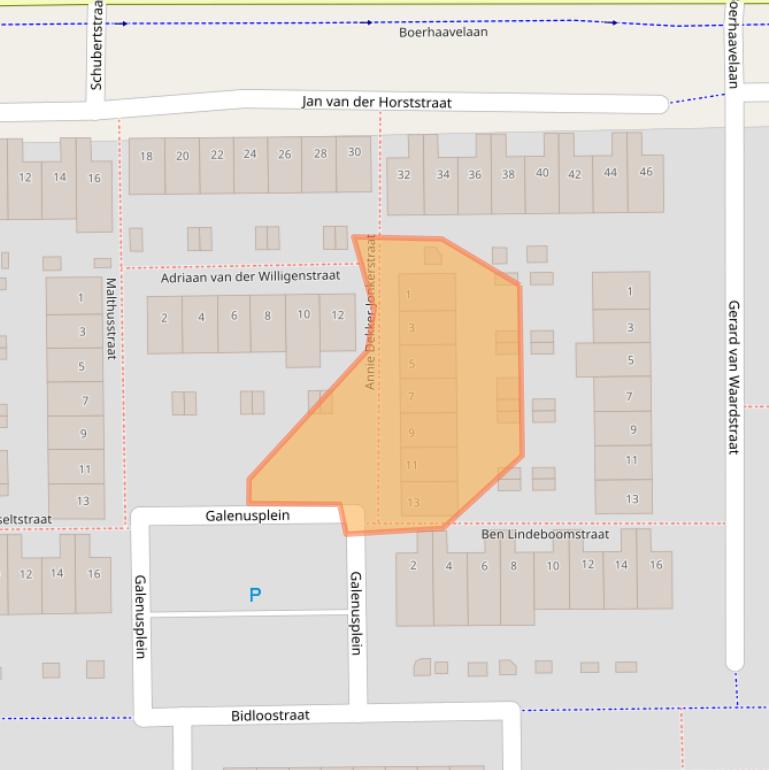 Kaart van postcodegebied 2035SR.