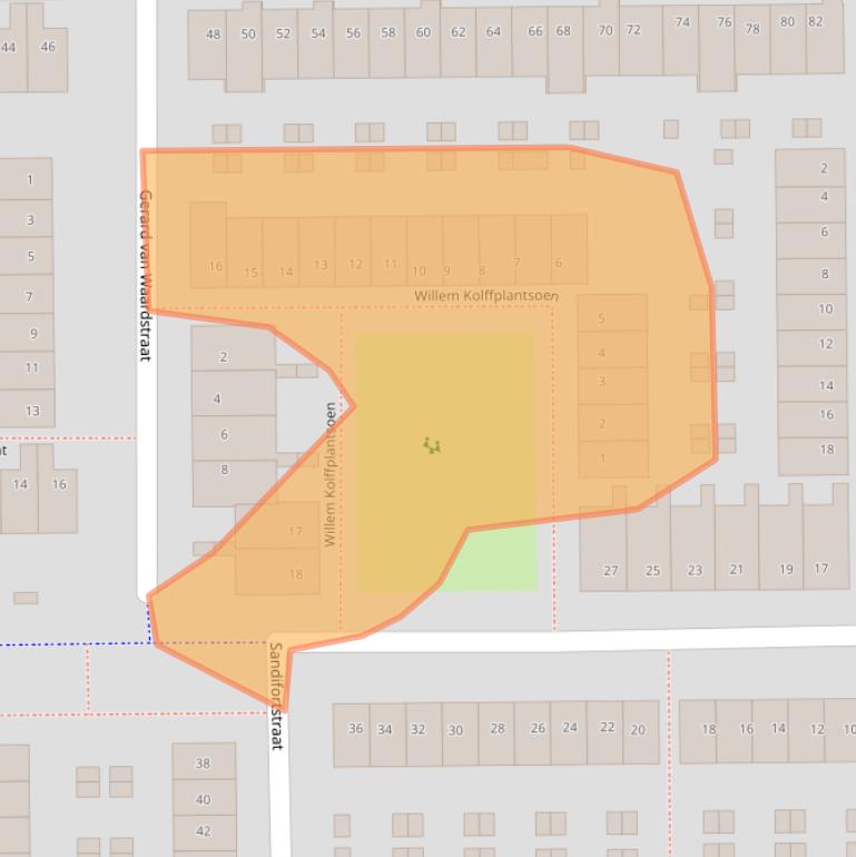 Kaart van postcodegebied 2035SW.