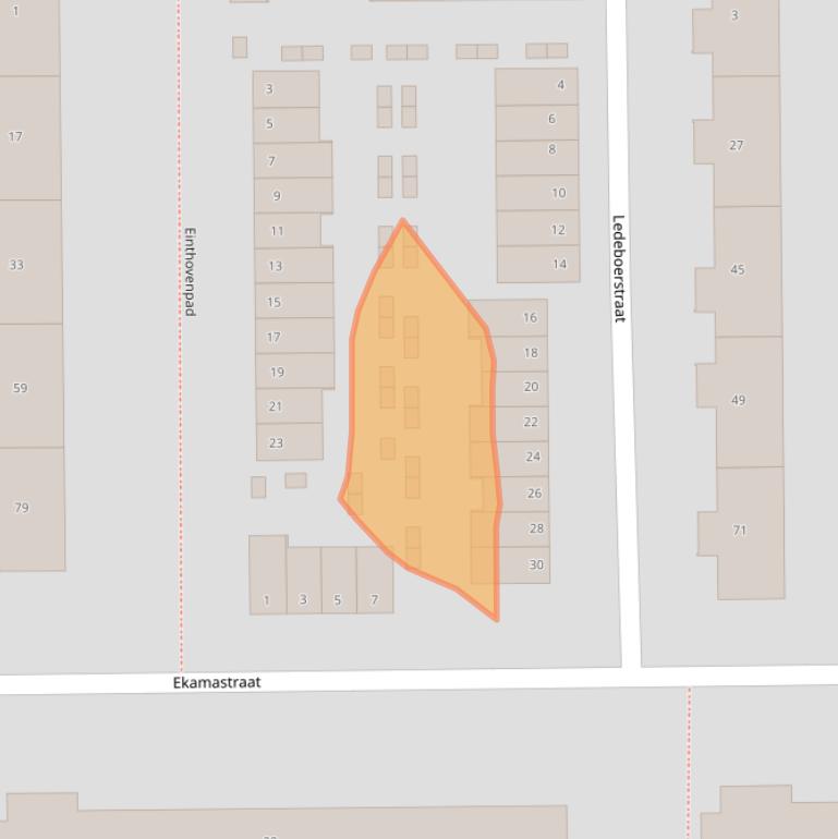 Kaart van postcodegebied 2035TD.