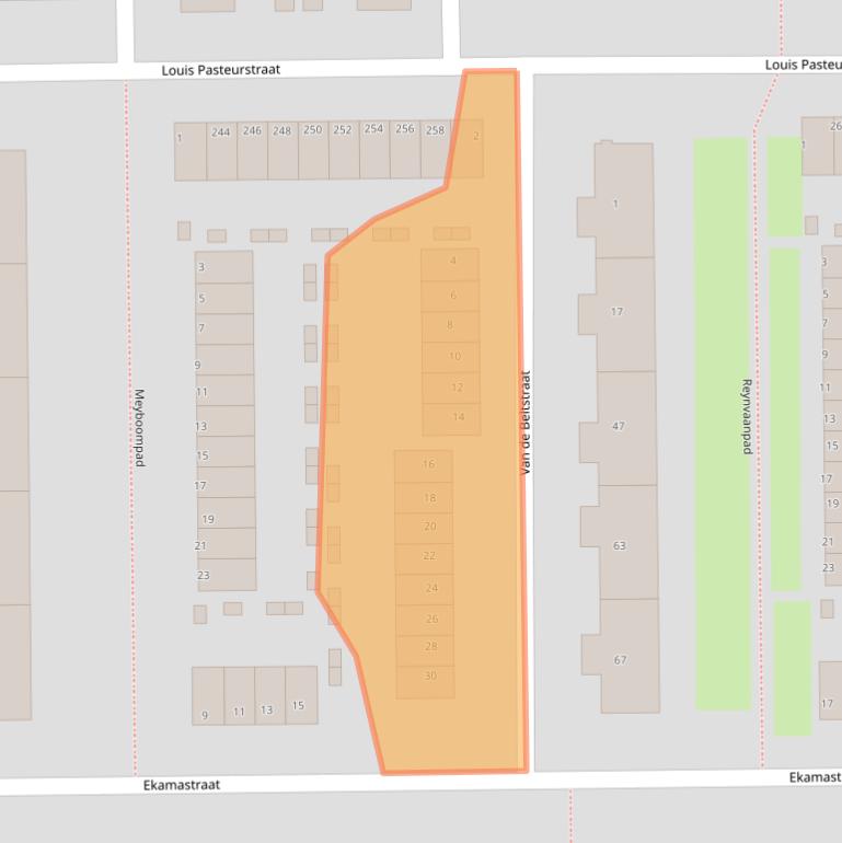 Kaart van postcodegebied 2035TH.