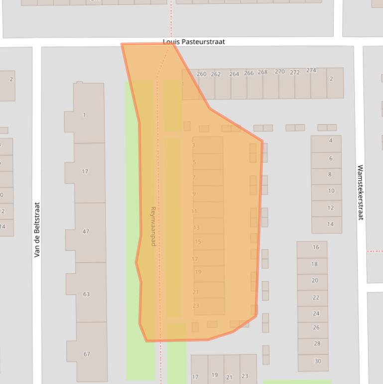 Kaart van postcodegebied 2035TP.